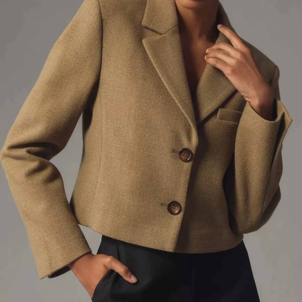 ANTHROPOLOGIE Cropped Blazer Jacket size 12 - Picture 6 of 13
